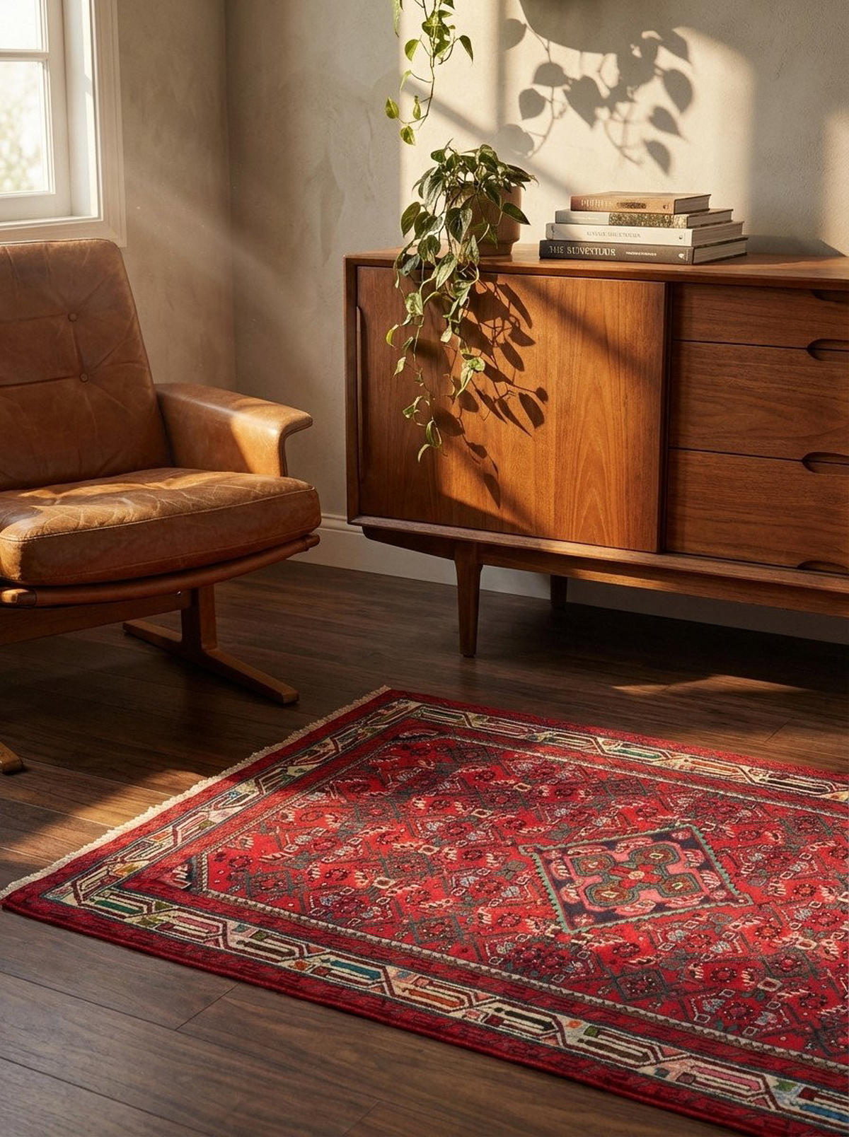 TEPPICH Assadabad Rot 155/100 cm Schurwolle - Rot, Textil (100/155cm) - Looma