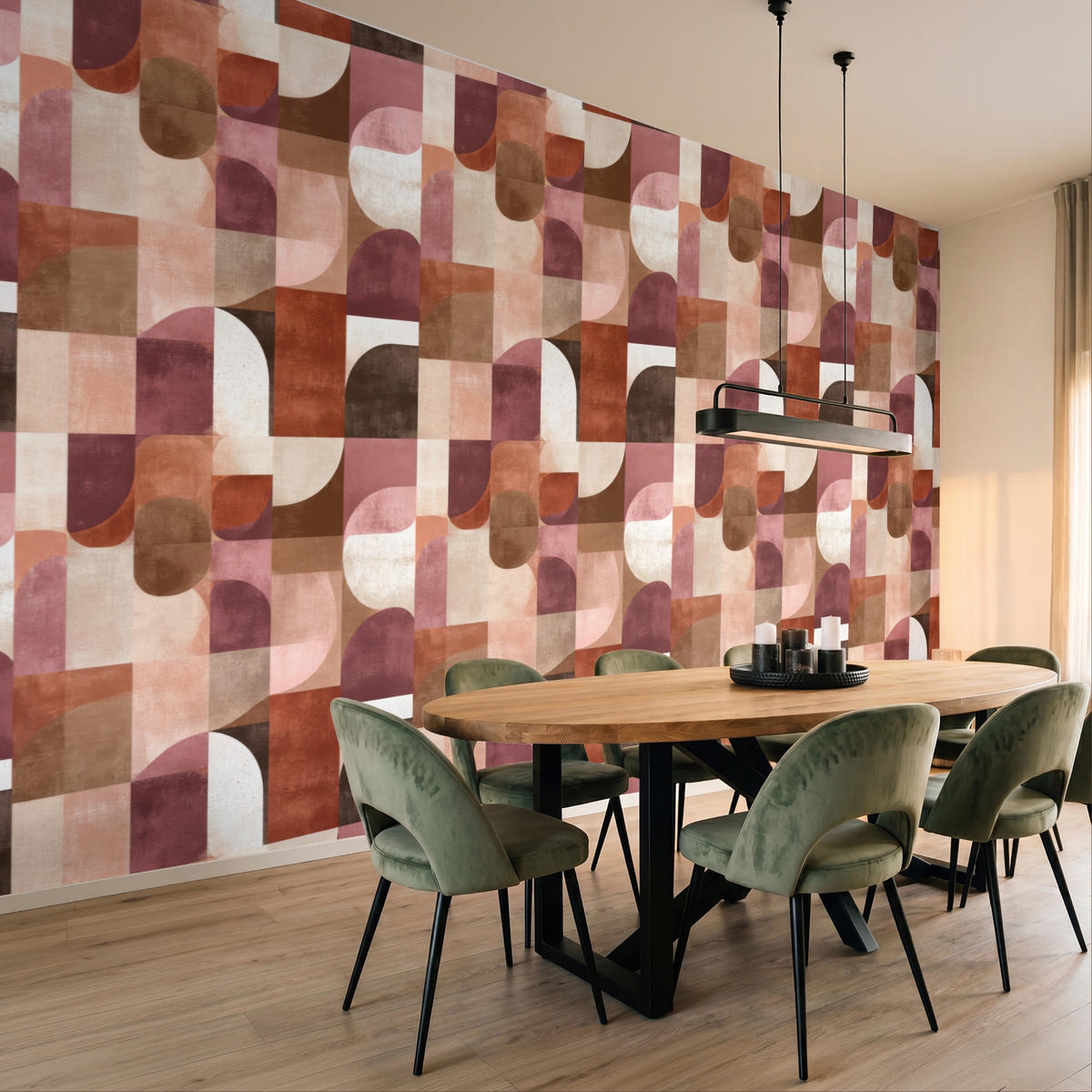 TAPETE - Geometrie - Modern - Retro - 450x260 cm - Multicolor, Papier (450/260cm) - OnlyWow