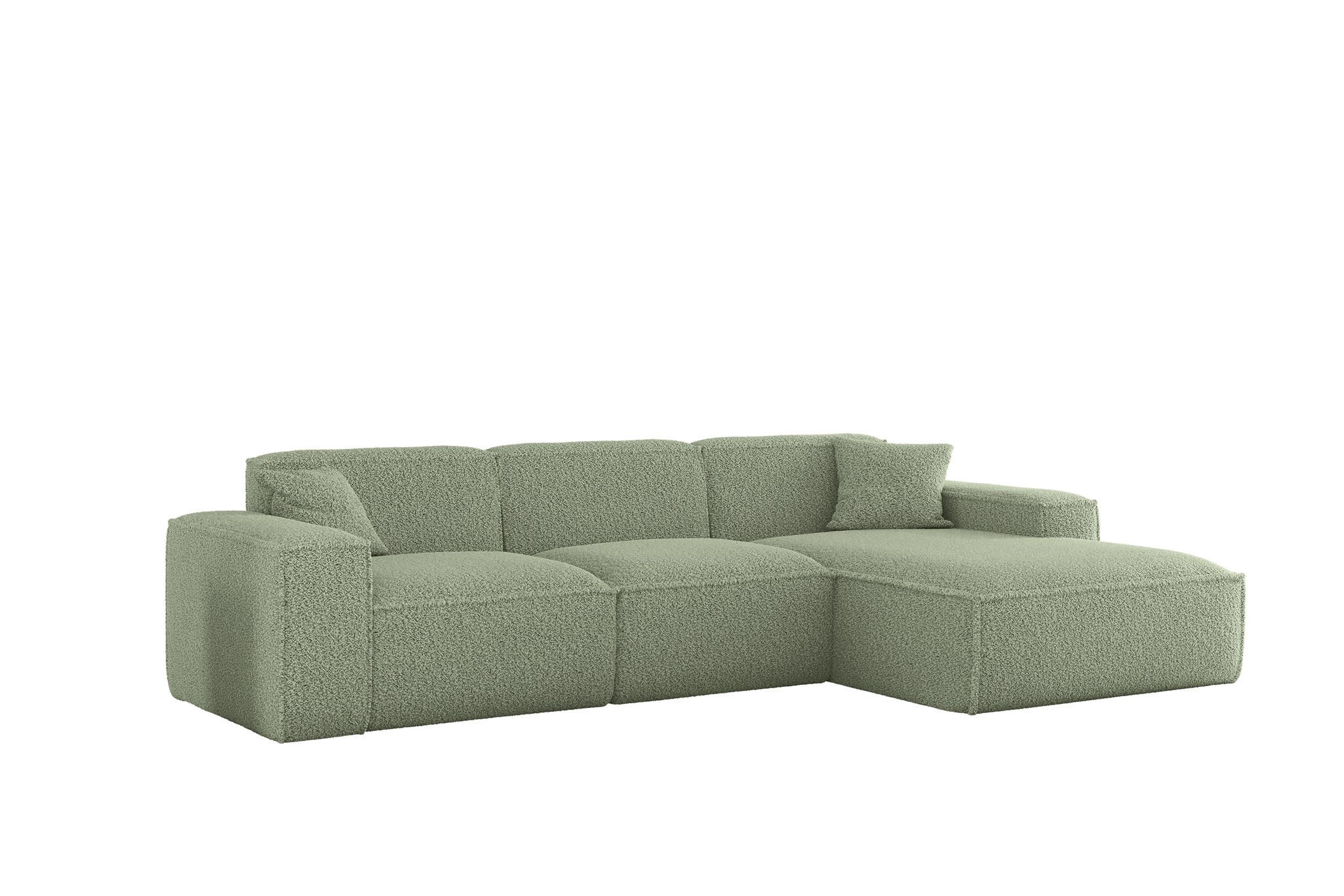 ECKSOFA Celes Premium In Sven - Grün, Holzwerkstoff/Textil (266/165cm) - Fun Möbel