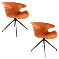 ESSZIMMERSTUHL Mia Orange - 2 er Set - Orange, Textil (63/78.5/62cm) - Zuiver
