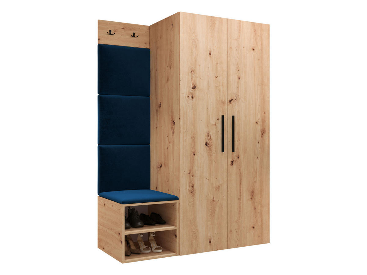 GARDEROBEN-SET Medi IV - Blau/Schwarz, Holzwerkstoff/Kunststoff (80/191/50cm) - MIRJAN24