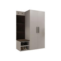 GARDEROBEN-SET Medi IV - Kaschmir/Schwarz, Holzwerkstoff/Kunststoff (80/191/50cm) - MIRJAN24