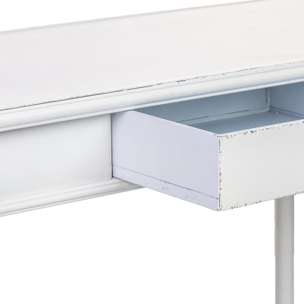 KONSOLENTISCH aus Metall, weiß, 120x41x75cm - Schwarz, Metall (41/120/75cm) - Wanderlust