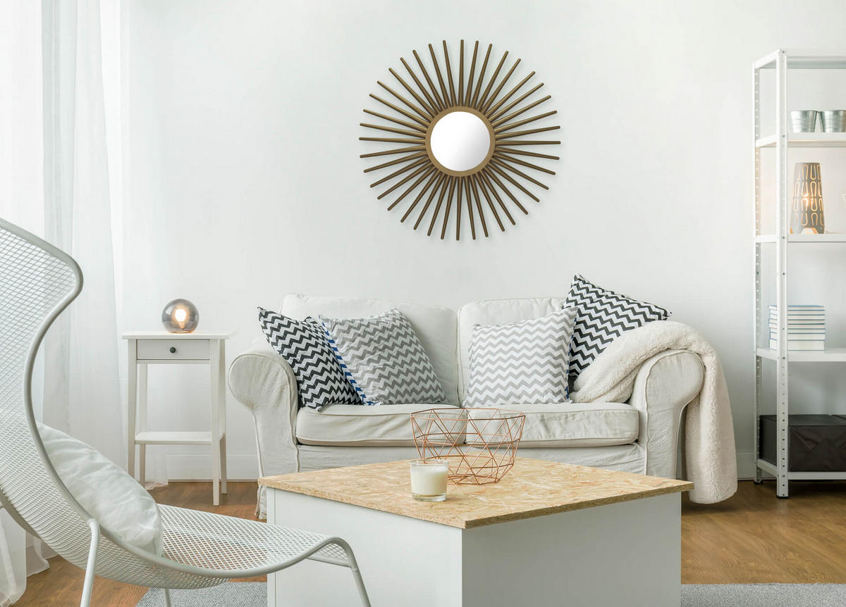 WANDSPIEGEL Gold 92/92 cm - Goldfarben, Metall (7.1/92/3cm) - KUNSTLOFT