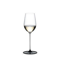 WEISSWEINGLAS Fatto A Mano Black Tie, Kristallglas, 400 ml - Schwarz, Glas (0.4L) - Riedel