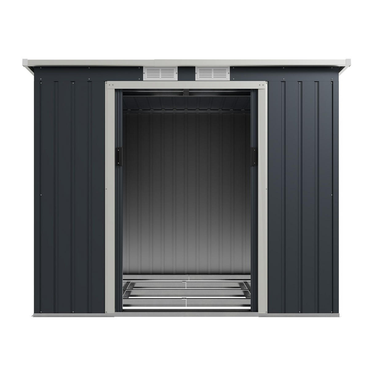 GERÄTESCHUPPEN M Anthrazit - Anthrazit, Metall (132/174/218cm) - Juskys