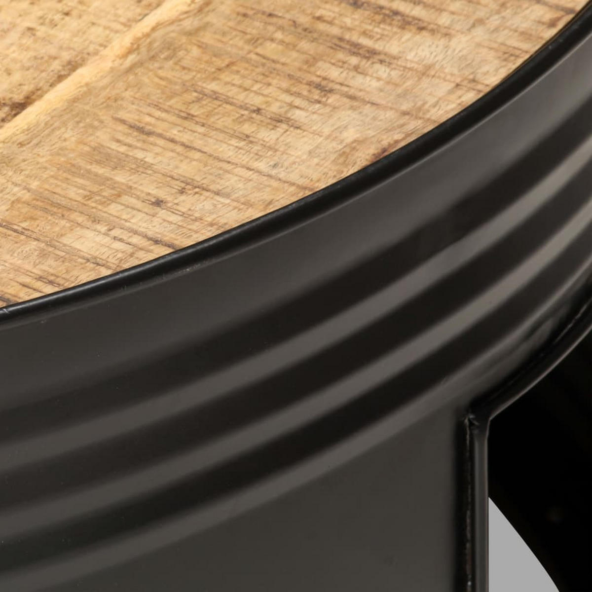 COUCHTISCH Schwarz 68x68x36 cm Raues Mango-Massivholz - Schwarz, Holz (68/68/36cm) - furnicato