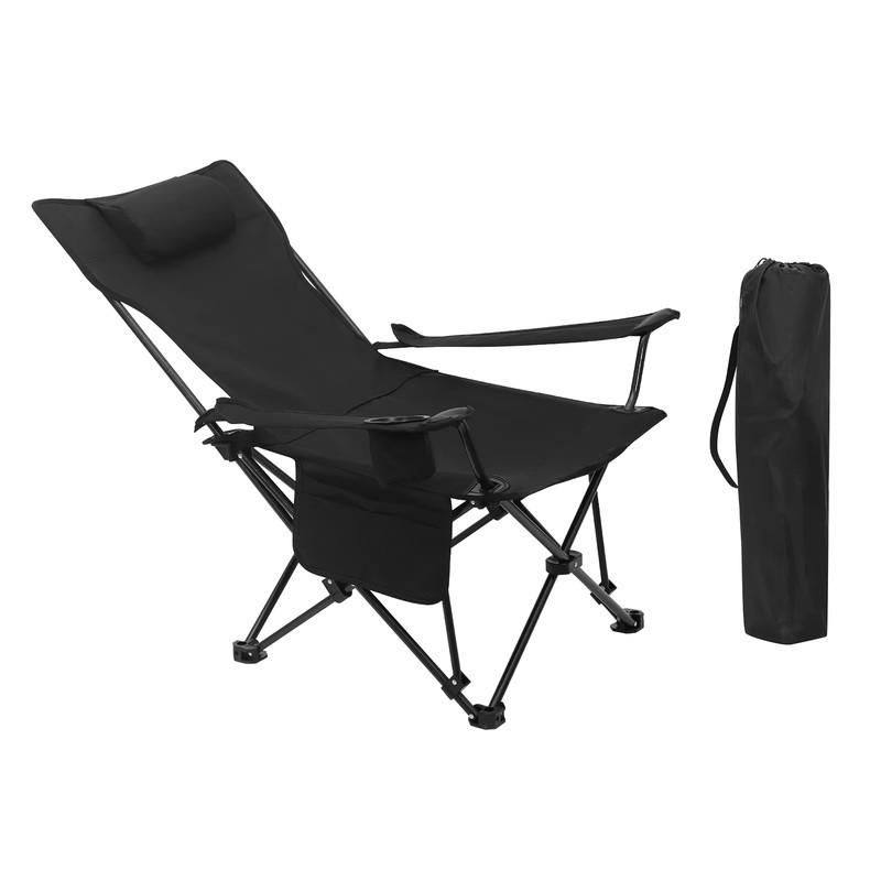 GARTEN-RELAXLIEGE Tragbar 101 × 83 × 70cm, Schwarz - Schwarz, Textil (83/70/101cm)