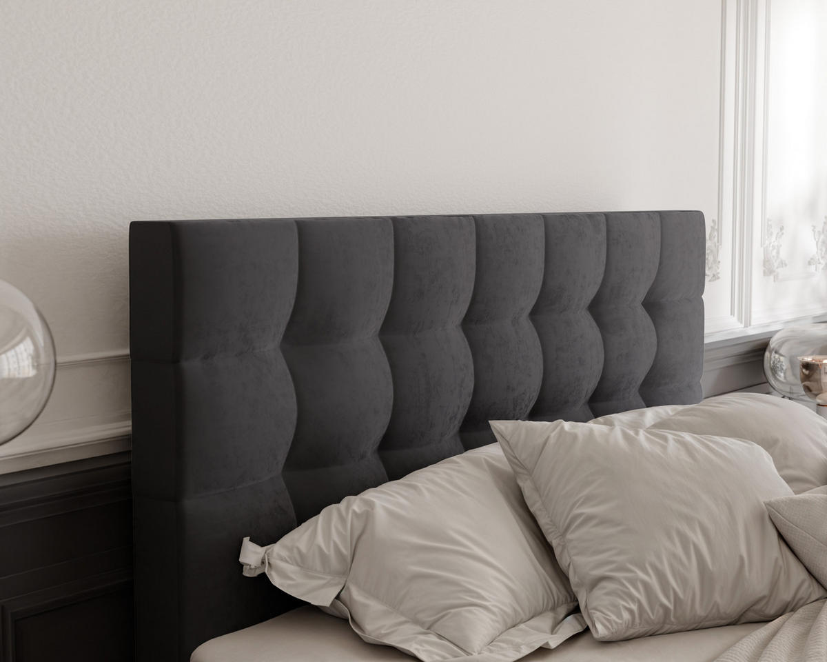 BOXBETT GRAND 180/200 cm, in Grau, mit Matratze und Topper - Grau, Holzwerkstoff/Textil (180/200cm) - Idohome
