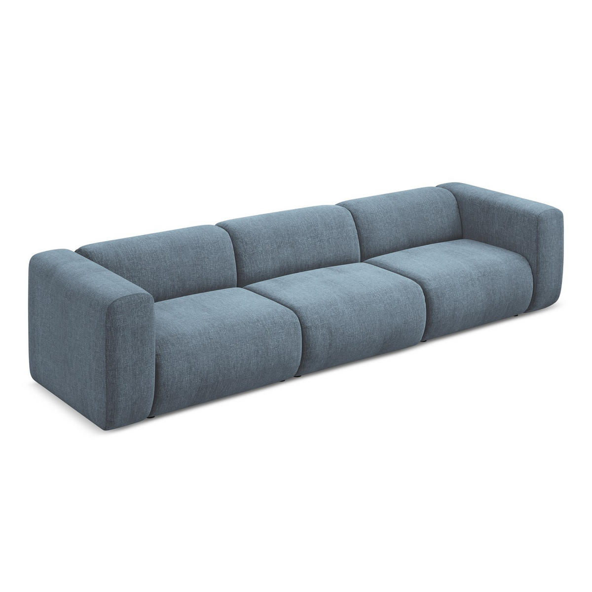 4-SITZER-SOFA Chenille Stoff Blau - Blau/Blaugrau, Kunststoff/Textil (319/70/89cm) - LaMiaSofa