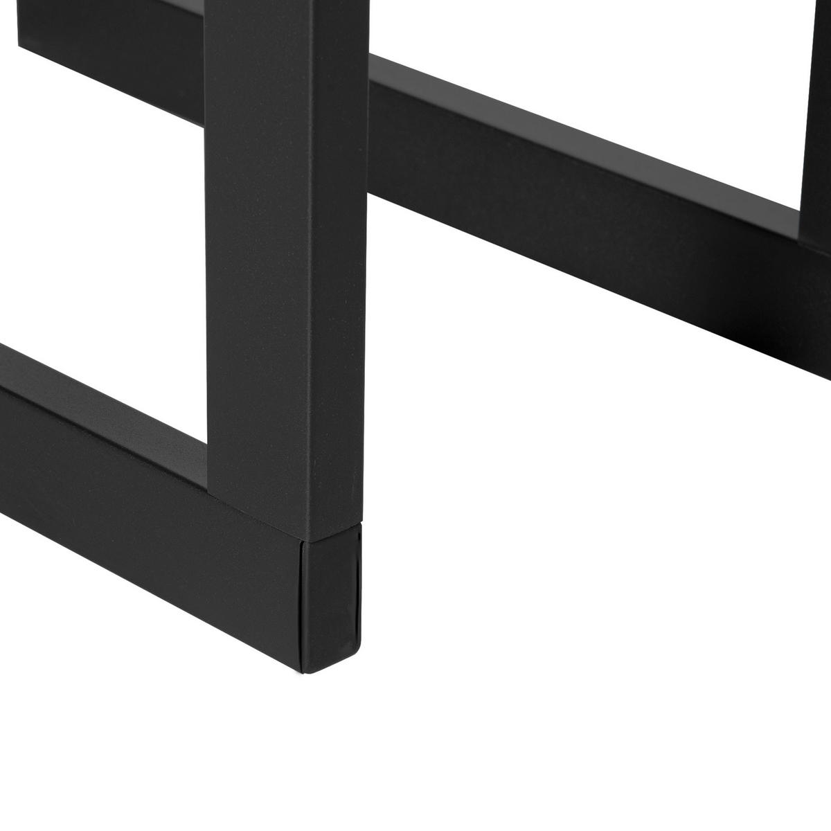 KAMINHOLZREGAL DE-18345 100 kg belastbar, 100 cm hoch Schwarz - Schwarz, Metall (25/100/40cm) - ComfortXL