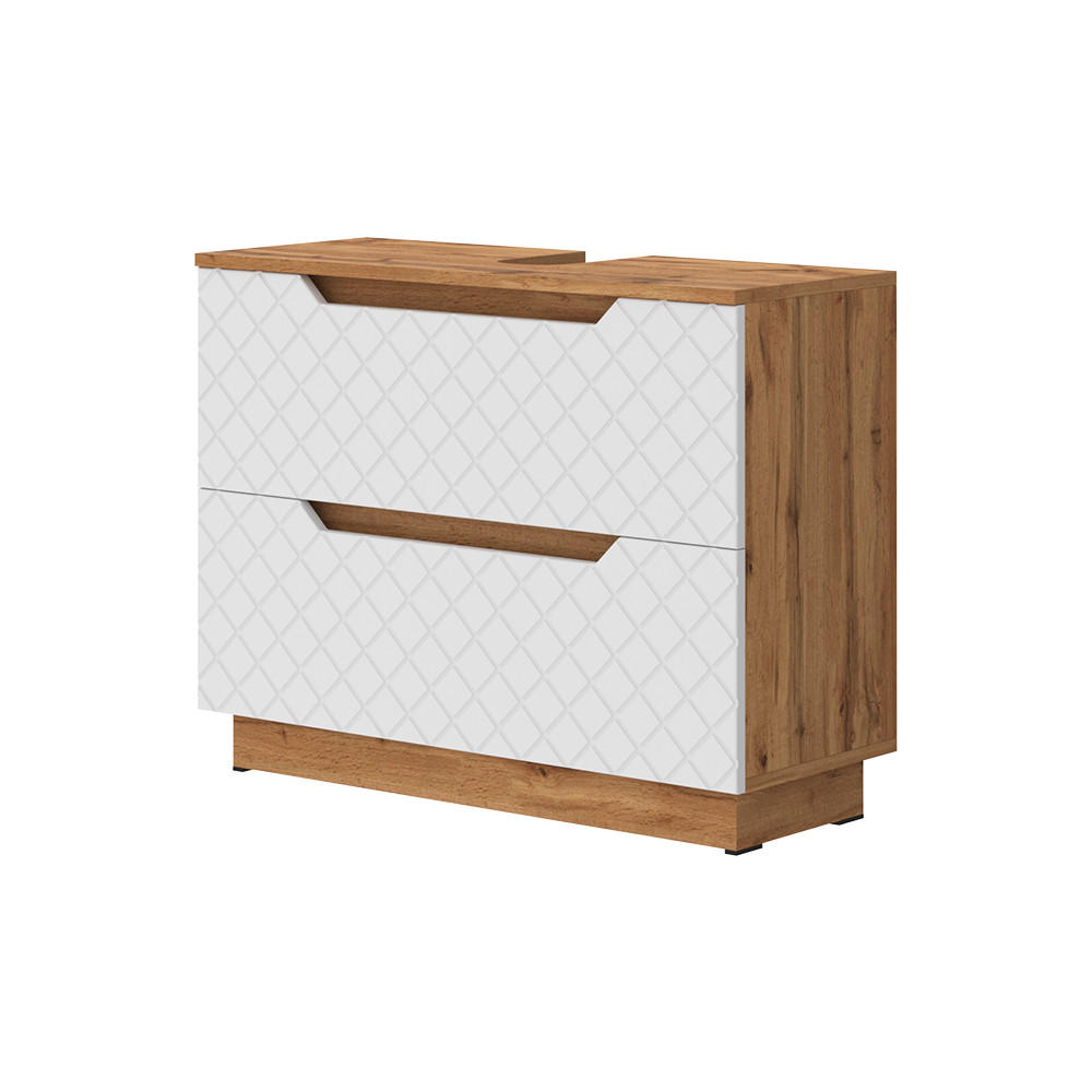 DISKBÄNKSSKÅP Lotta Vit 79.6x62.5 cm med 2 lådor 62.5/79.6/32 cm