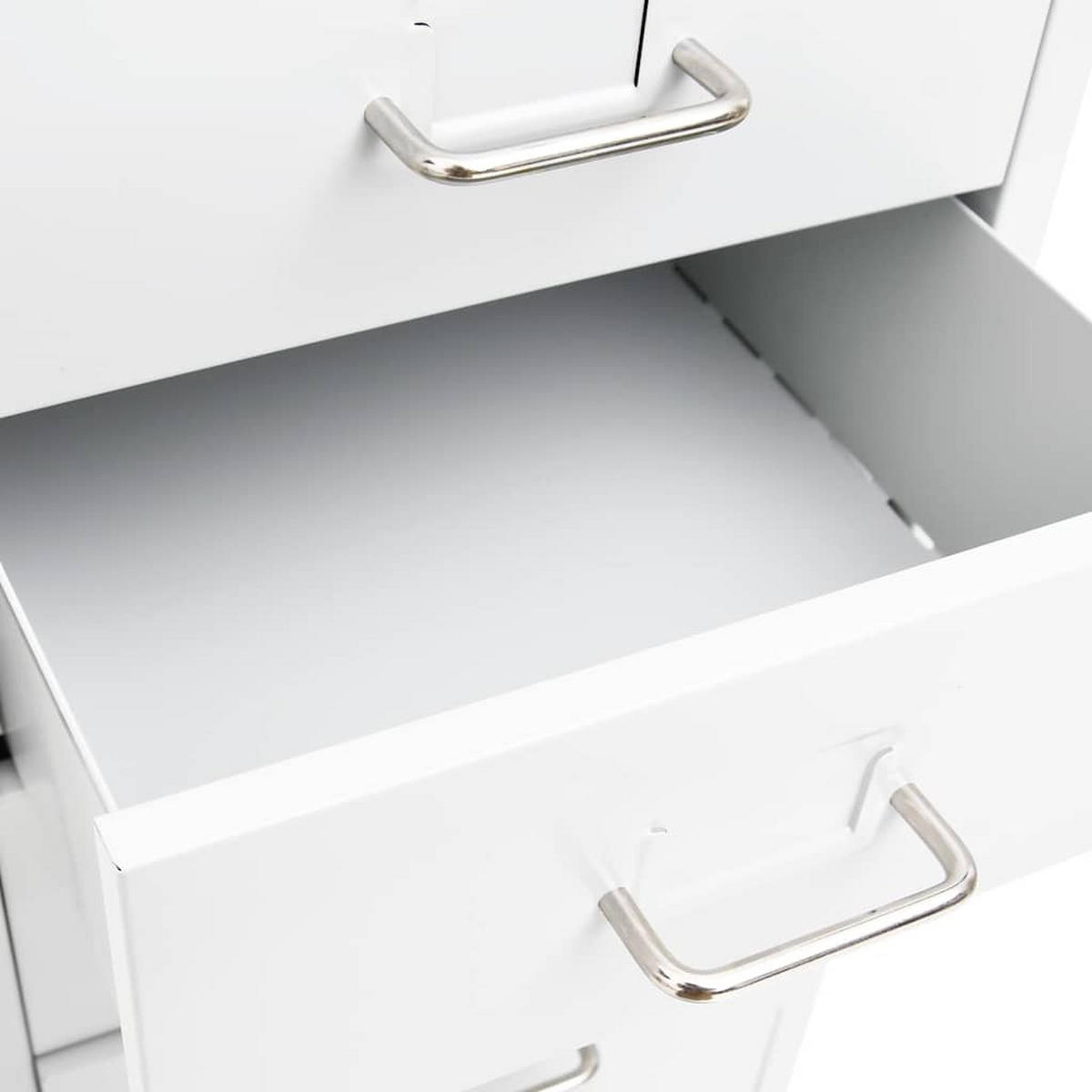AKTENSCHRANK Mit Rollen Weiss 28/41/109 Cm Metall - Weiß, Metall (41/109/28cm) - vidaXL