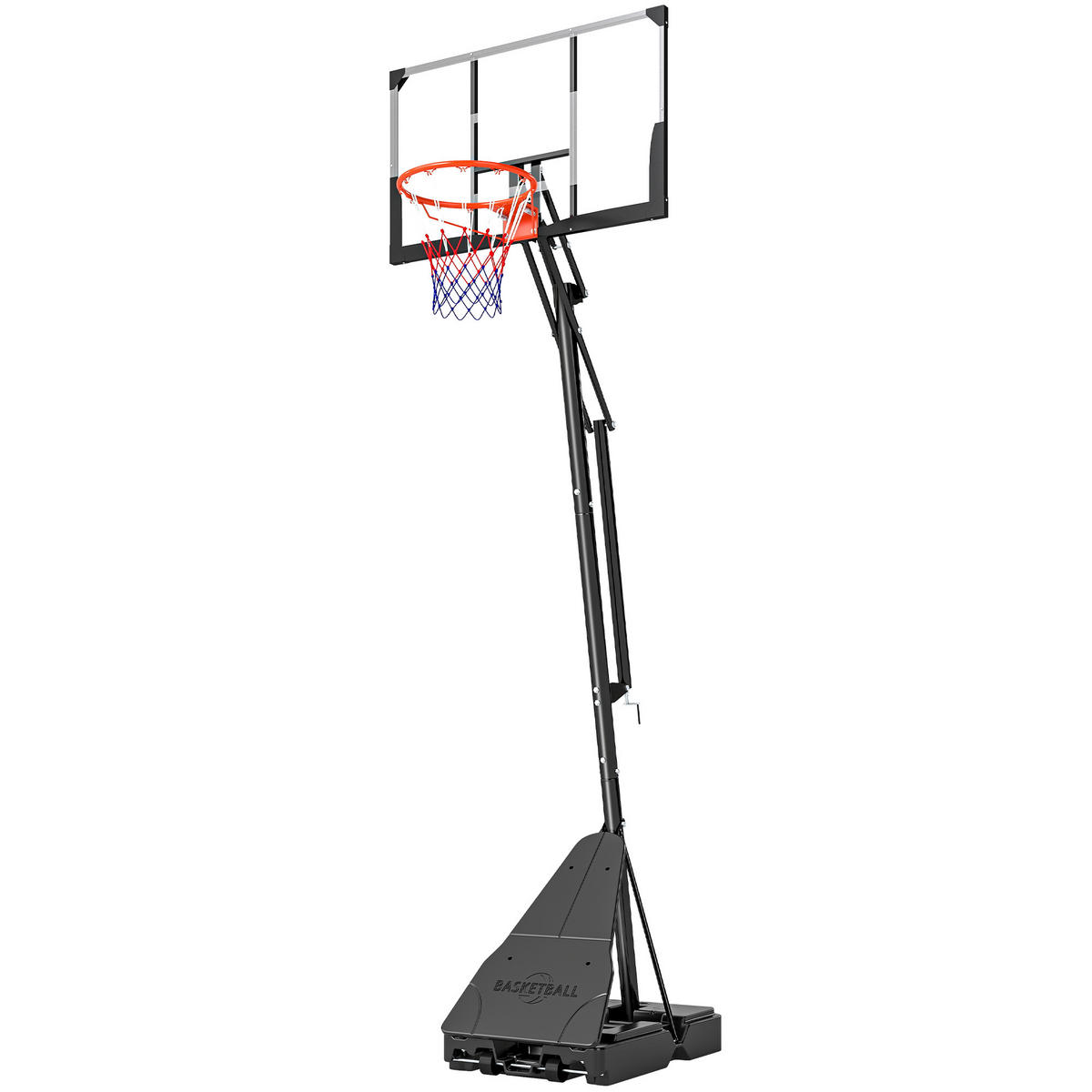 BASKETBALLKORB DE-10540 höhenverstellbar 2,45-3,05 m Schwarz - Schwarz, Metall (120/120cm) - ComfortXL