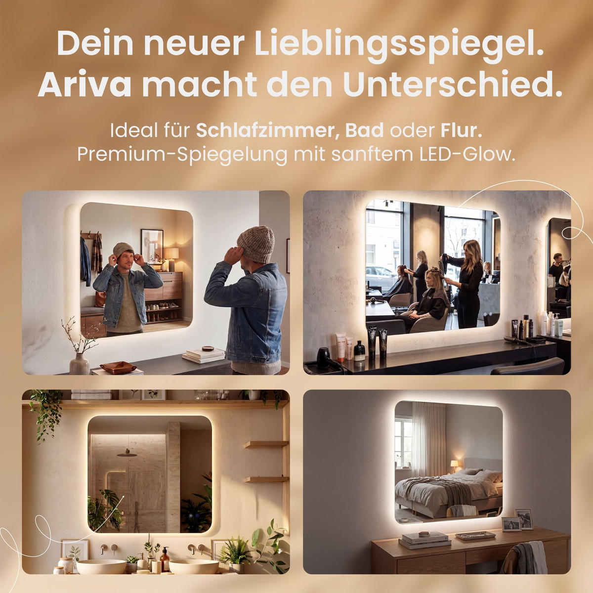 BADEZIMMERSPIEGEL eckig 80/3/80 cm Glas Klarglas - Klar, Glas (80/80/3cm) - CLP