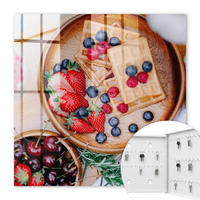 SCHLÜSSELBOX Weiß 30x30 cm – Türöffnung nach rechts - Obstfrühstück - Braun, Metall (30/30/5cm) - TULUP