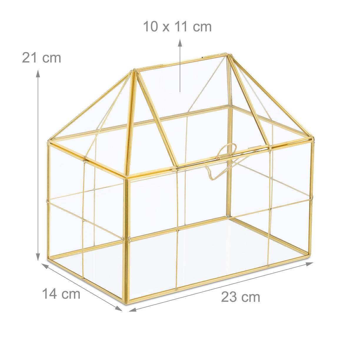 PFLANZENTERRARIUM - Transparent, Glas/Metall (23/21/14cm) - Relaxdays