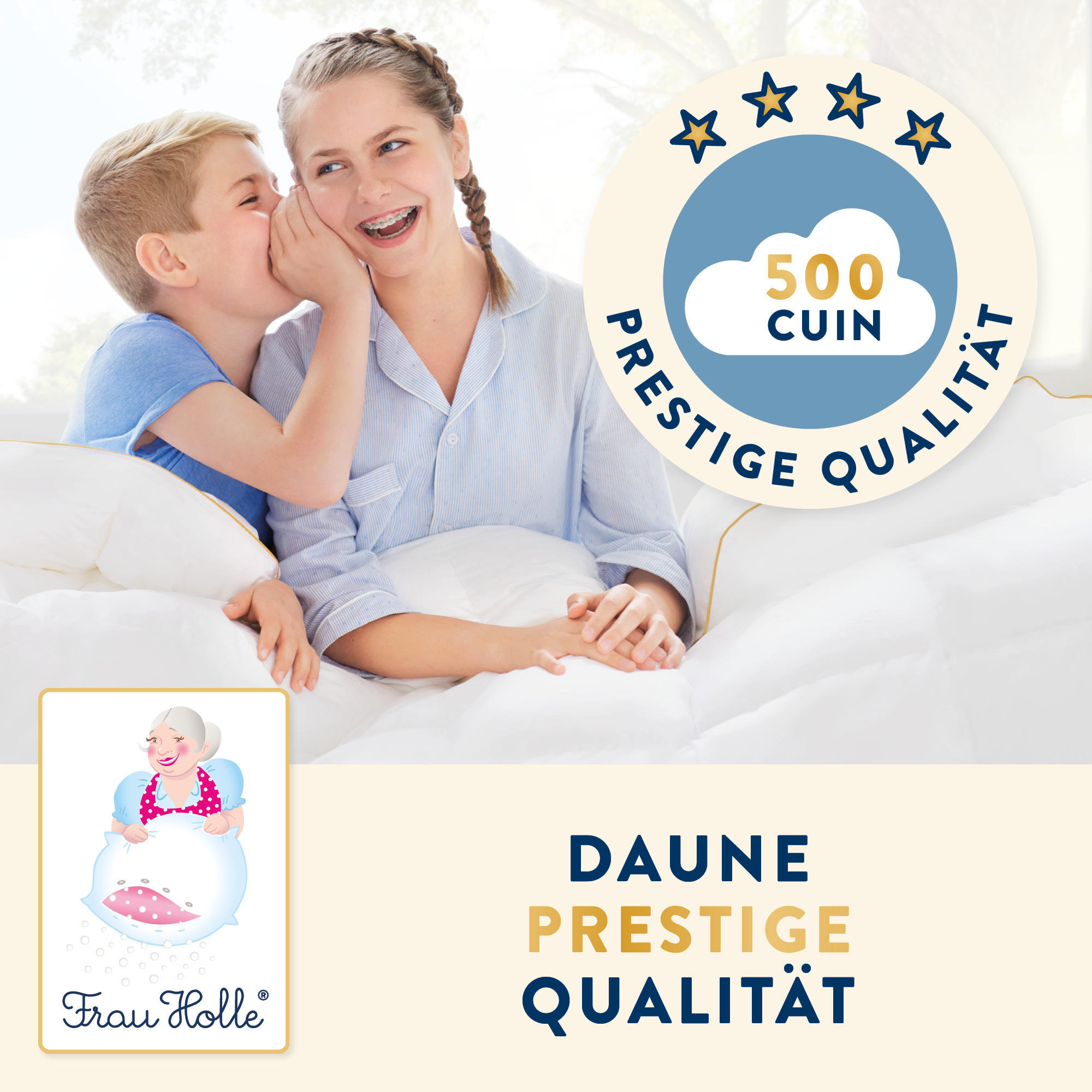 KINDERKISSEN MEGAN Entendaunen mittel - Weiß, Naturmaterialien (40/80cm) - Frau Holle