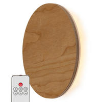 LED-BATTERIE Wandleuchte Indirektes Licht Echtholz Fernbedienung mit Timer Kirschholz - Braun, Holz (15/15/3.7cm) - Northpoint