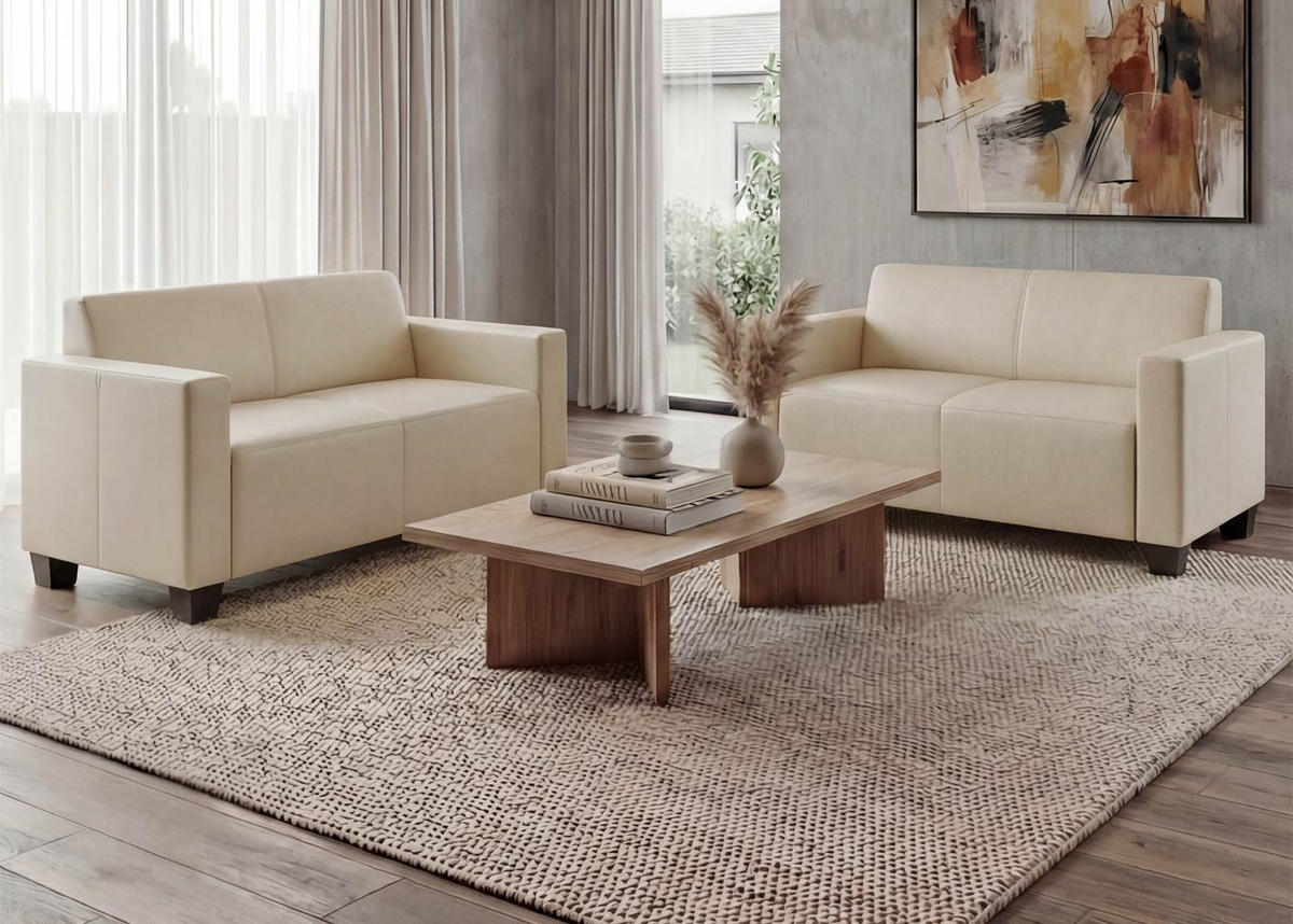 SOFA-GARNITUR Cremeweiß - Weiß, Textil (136/76/72cm) - MCW