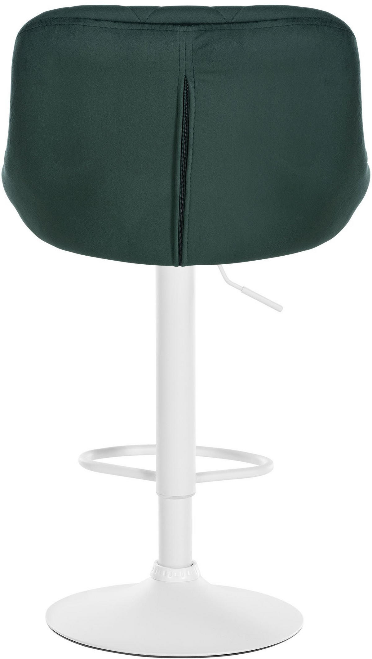 BARHOCKER 2er Set Samt dunkelgrün - Dunkelgrün/Weiß, Textil/Metall (46/83/49cm) - CLP