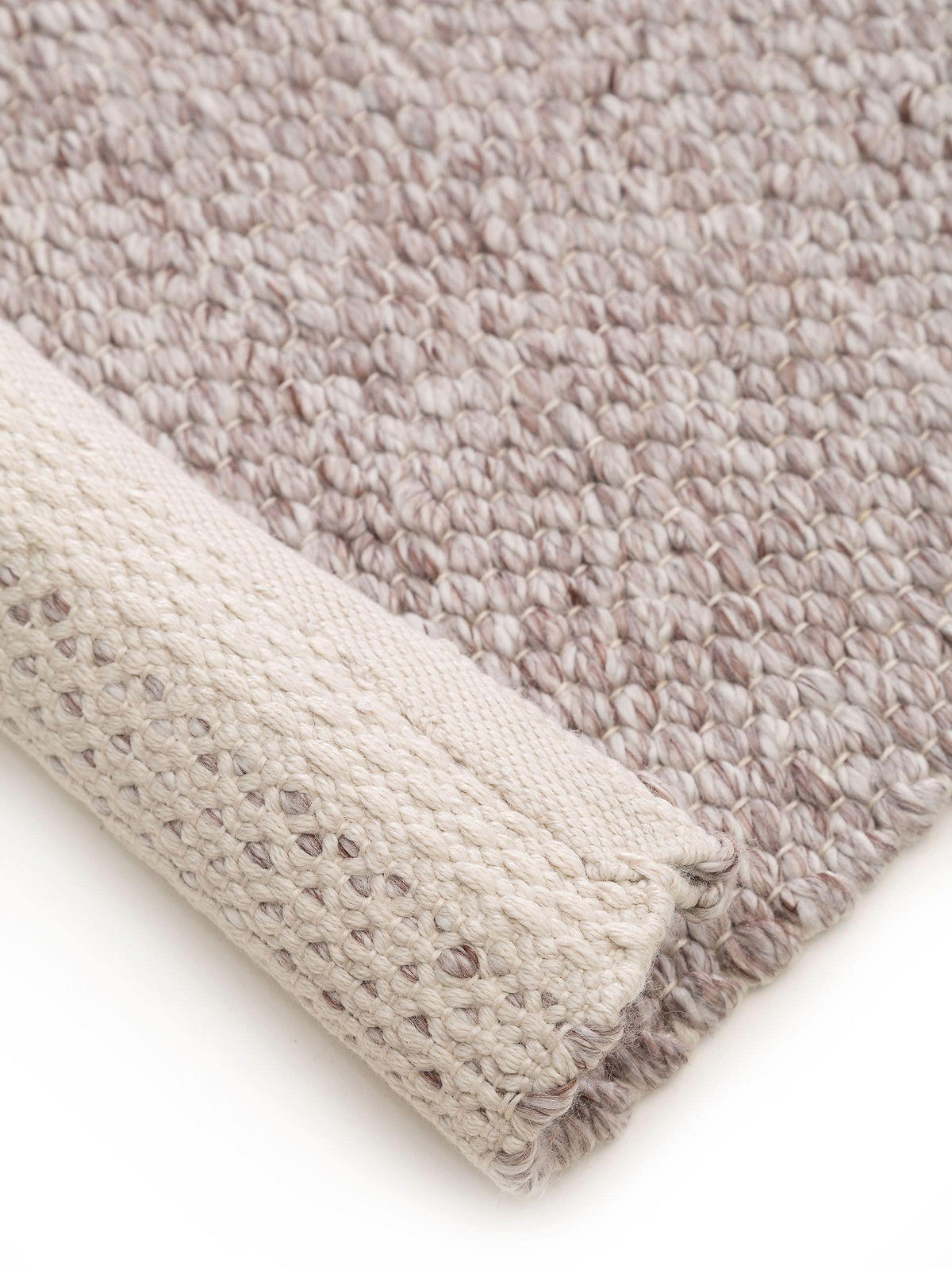 TEPPICH aus recyceltem Material Kiah Cream/Taupe 70x200 cm - Creme, Textil (70/200cm) - benuta Pure