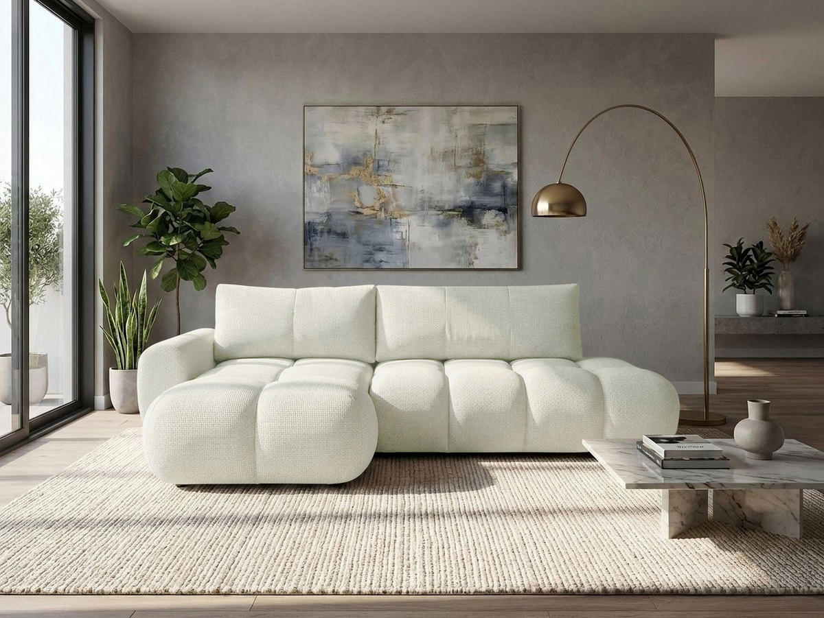 ECKSOFA Mitto O, Seite: Links - Creme/Schwarz, Holz/Kunststoff (285/172cm) - MIRJAN24