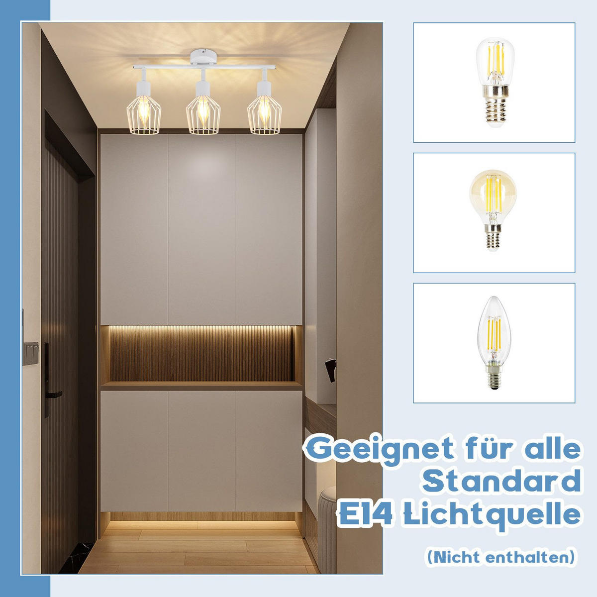 STRAHLER Franziska 3-flammig 46/10/10 cm - Weiß, Metall (46/10/10cm) - Nettlife