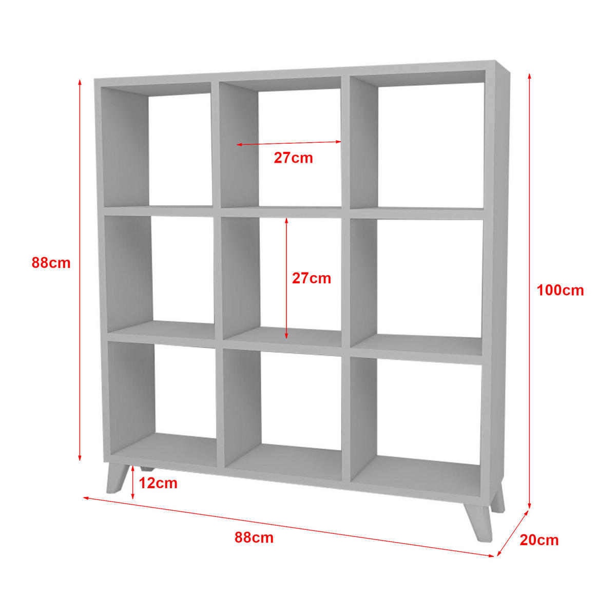 STANDREGAL Svedala - Weiß, Holzwerkstoff (88/100/20cm) - [en.casa]