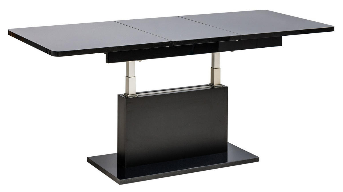 COUCHTISCH rechteckig Schwarz Hochglanz 126/70/58 cm - Schwarz Hochglanz, Holzwerkstoff (70/126/57cm) - designimpex
