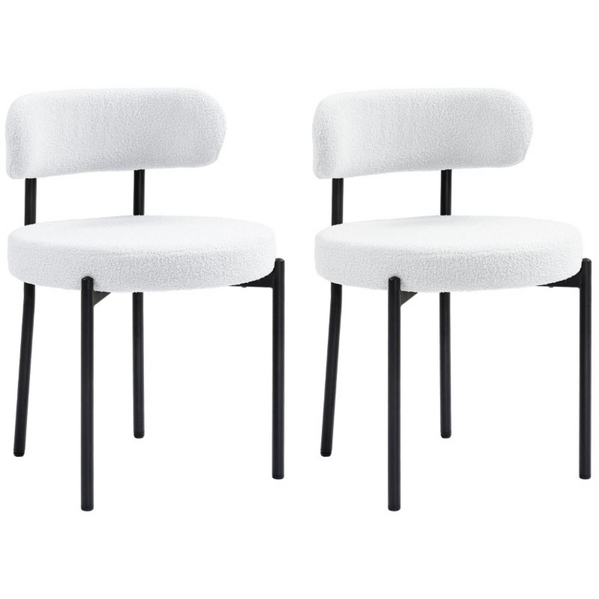 STUHL-SET DE-36033 2 Stück mit Metallbeinen Cremeweiß - Creme, Metall (51/76/51cm) - ComfortXL