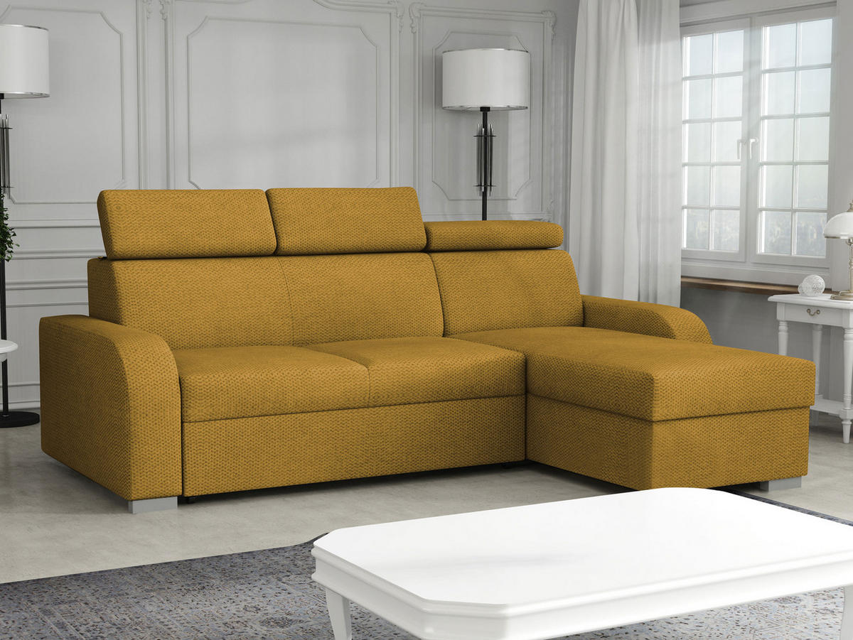 ECKSOFA Oslo 2rLC - Gelb/Silberfarben, Holz/Textil (235/170cm) - MIRJAN24