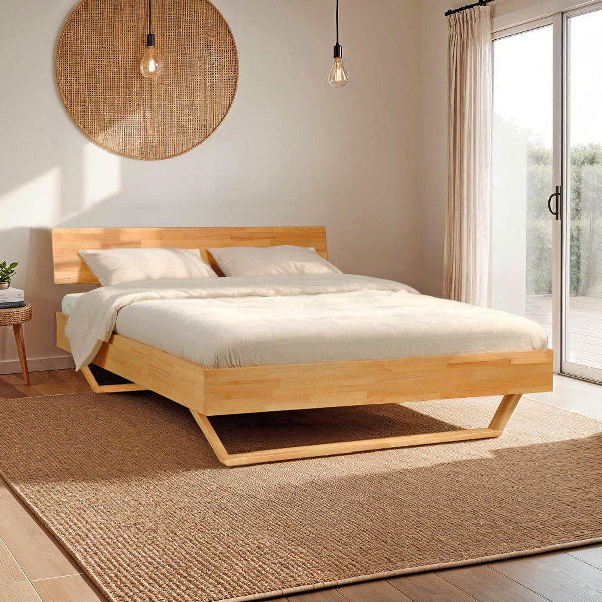 BETT TAO / 160x200 cm , Buche massiv geölt - Buchefarben, Holz (160/200cm) - Weber Industries