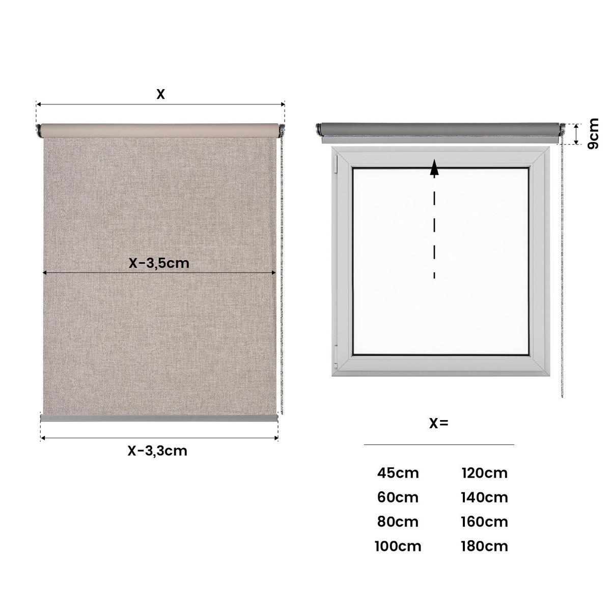 VERDUNKELUNGSROLLO motorisiert Beige, 100 x 250 cm - Beige, Kunststoff (100/250cm) - STORESDECO
