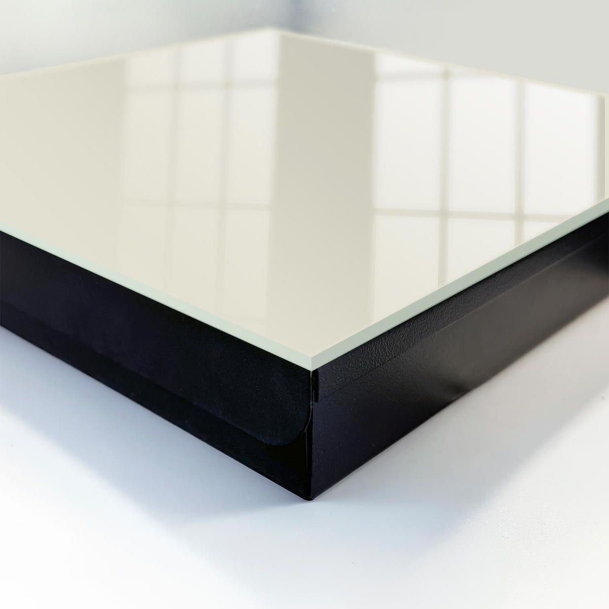SCHLÜSSELBOX Schwarz 30x30 cm- Türöffnung nach rechts - Cremefarbener Stein - Creme, Metall (30/30/5cm) - TULUP