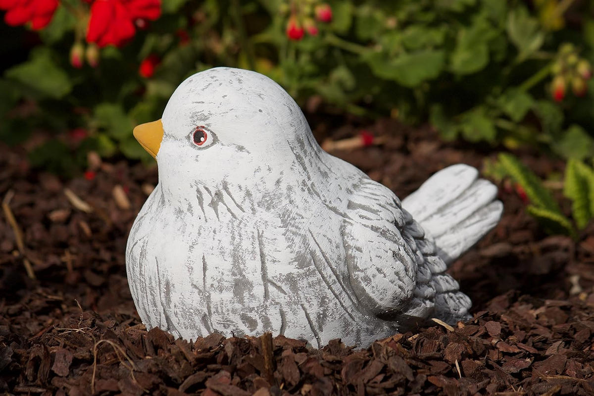 STEINFIGUR Vogel Berta frostfest Steinguss wetterfest - Grau, Stein (14/15/21cm) - stoneandstyle