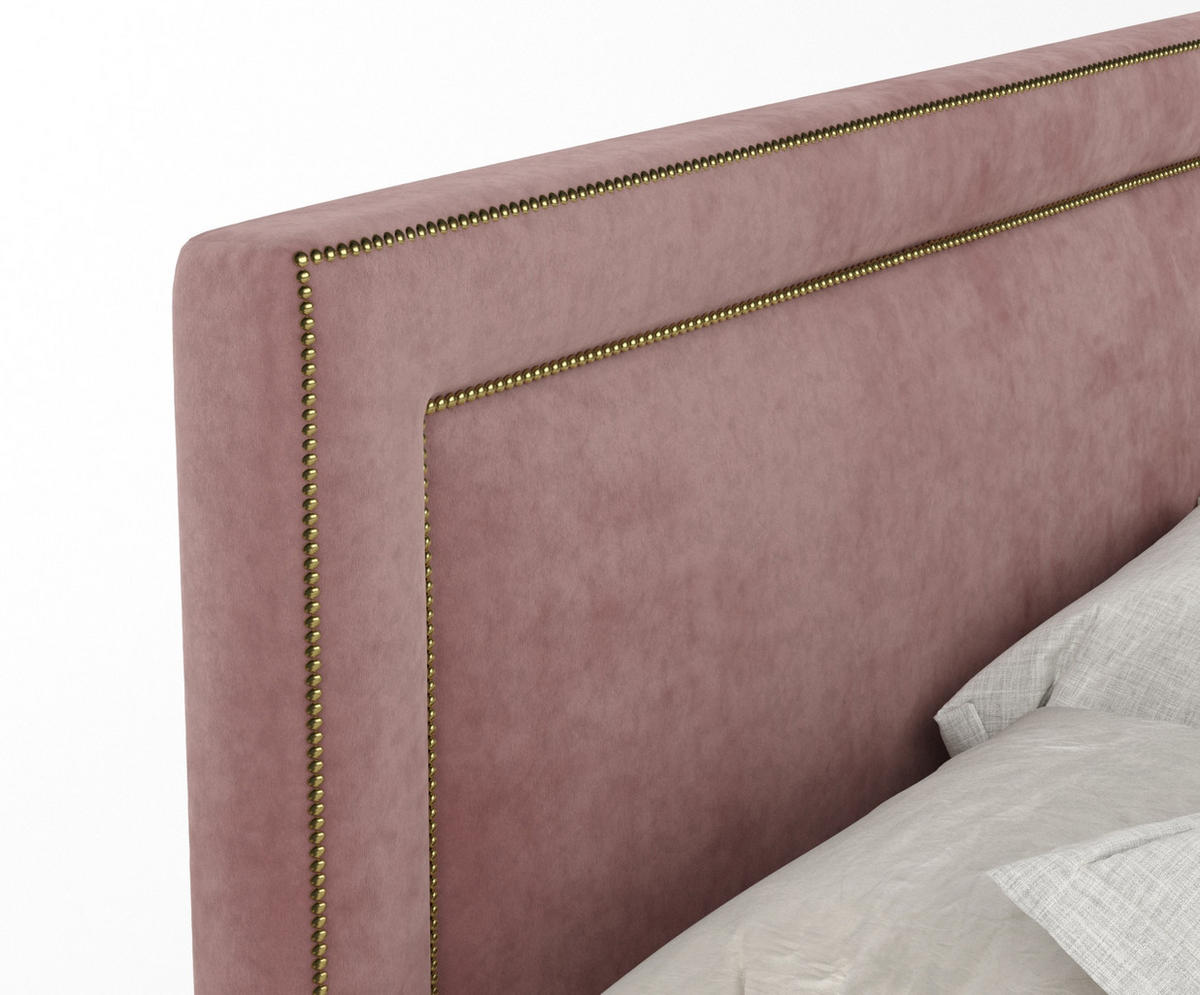 BOXSPRINGBETT Luxora Rosa 140/200 cm - Schwarz/Rosa, Holz/Holzwerkstoff (140/200cm) - Maison de Reve