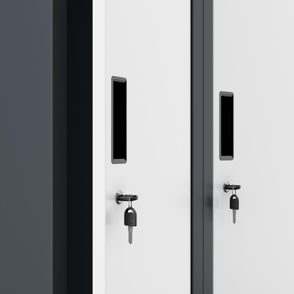 ZWEIFACH-PERSONALSCHRANK KACPER II 180x60x50 cm - Anthrazit/Weiß, Metall (60/180/50cm) - Jan Nowak