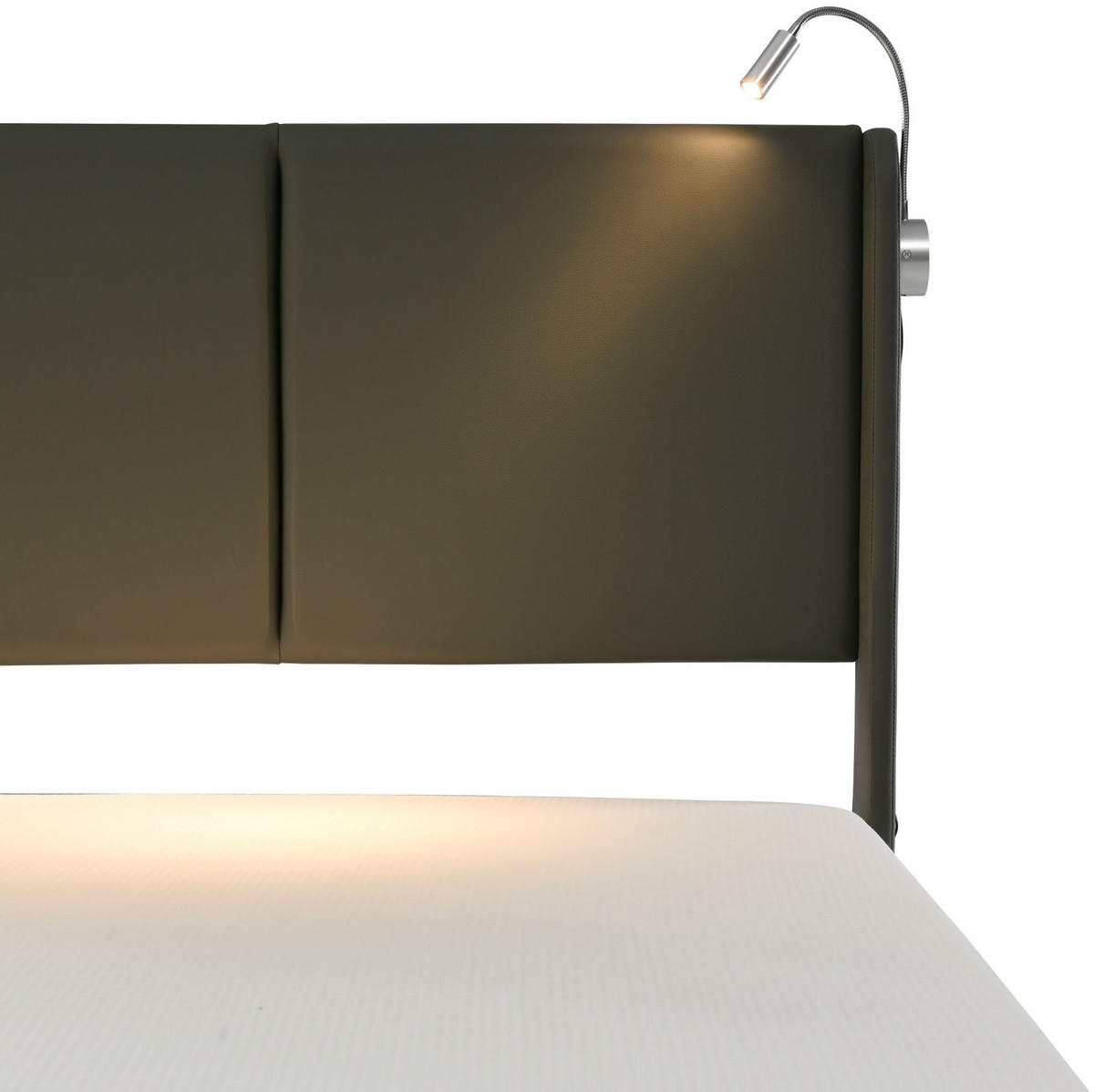 POLSTERBETT 140/200 cm Grau aus PU mit Bettkasten und USB-Ladefunktion - Grau, Kunststoff (140/200cm) - OKMYHOME