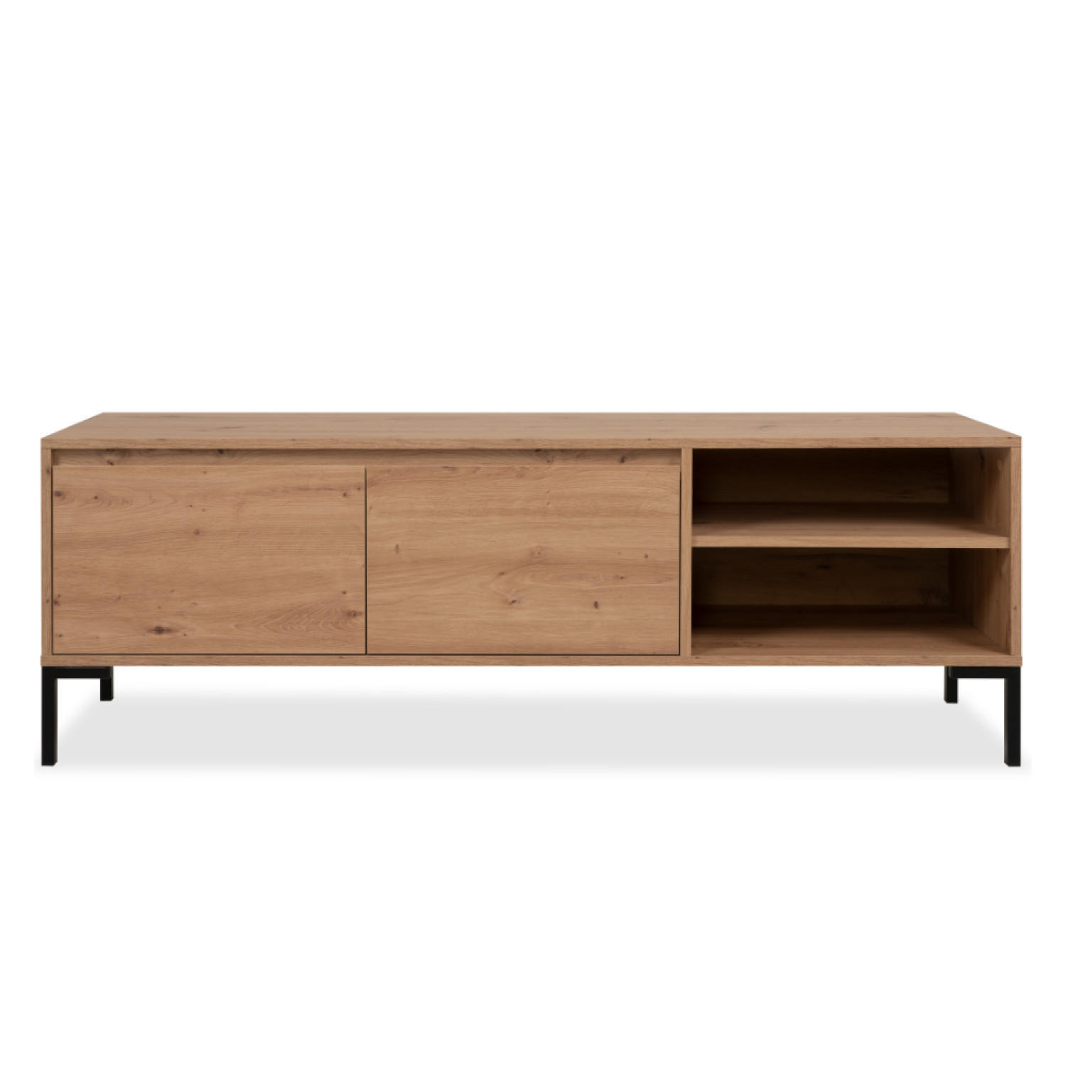 TV-MÖBEL Navi in Holzoptik 150 cm im industriellen Stil mit Schrank - Braun, Holzwerkstoff (150/49/40cm) - Concept Usine