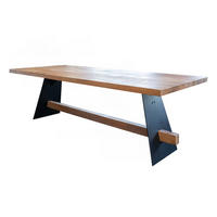 ESSTISCH MIT GERADER KANTE ARBORIO Braun Akazie - Schwarz/Braun, Holz/Metall (280/100/78cm) - KAWOLA