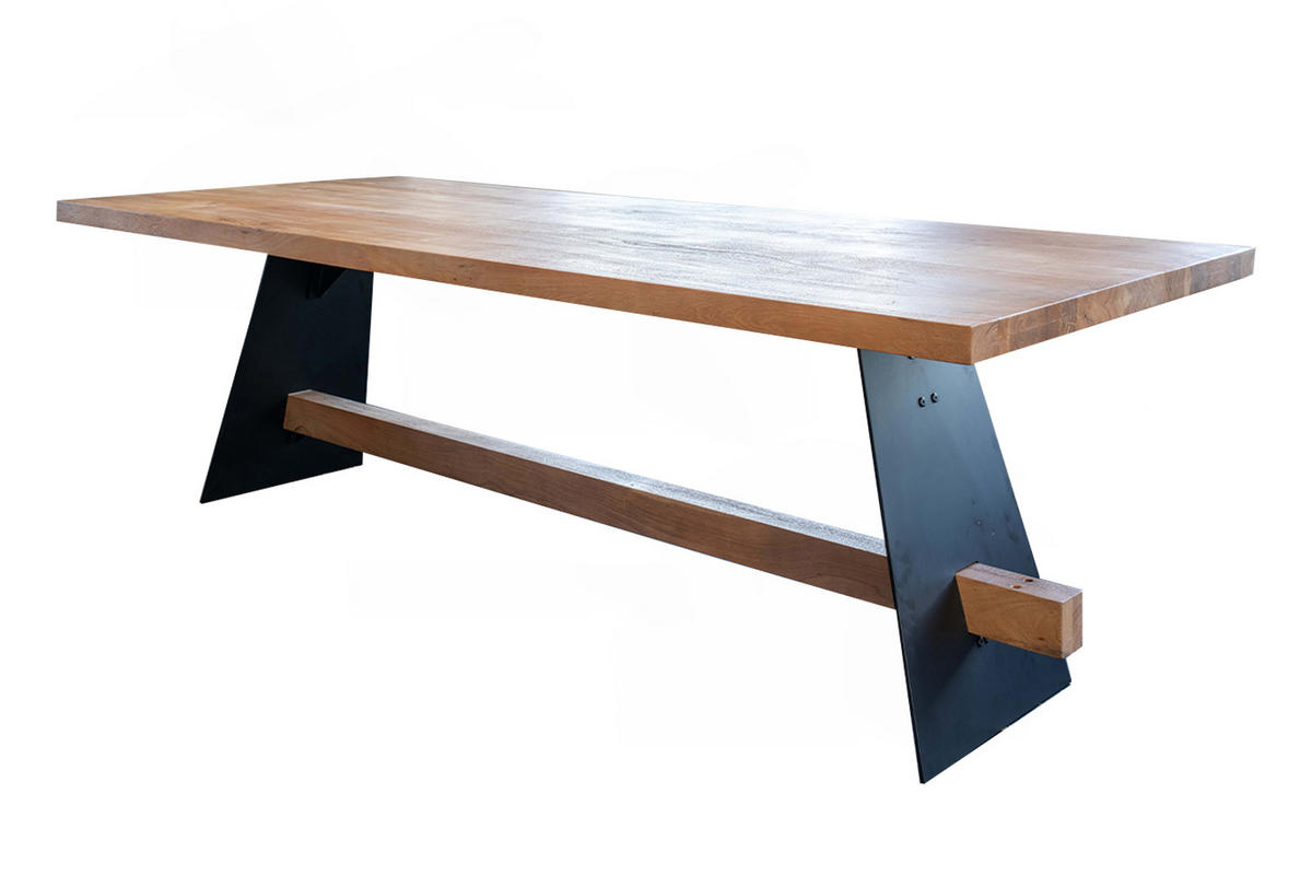 ESSTISCH MIT GERADER KANTE ARBORIO Braun Akazie - Schwarz/Braun, Holz/Metall (280/100/78cm) - KAWOLA