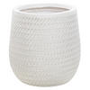 BLUMENTOPF cremeweiß rund 27/27/32 cm Livadia - Weiß, Naturmaterialien (32cm) - Beliani