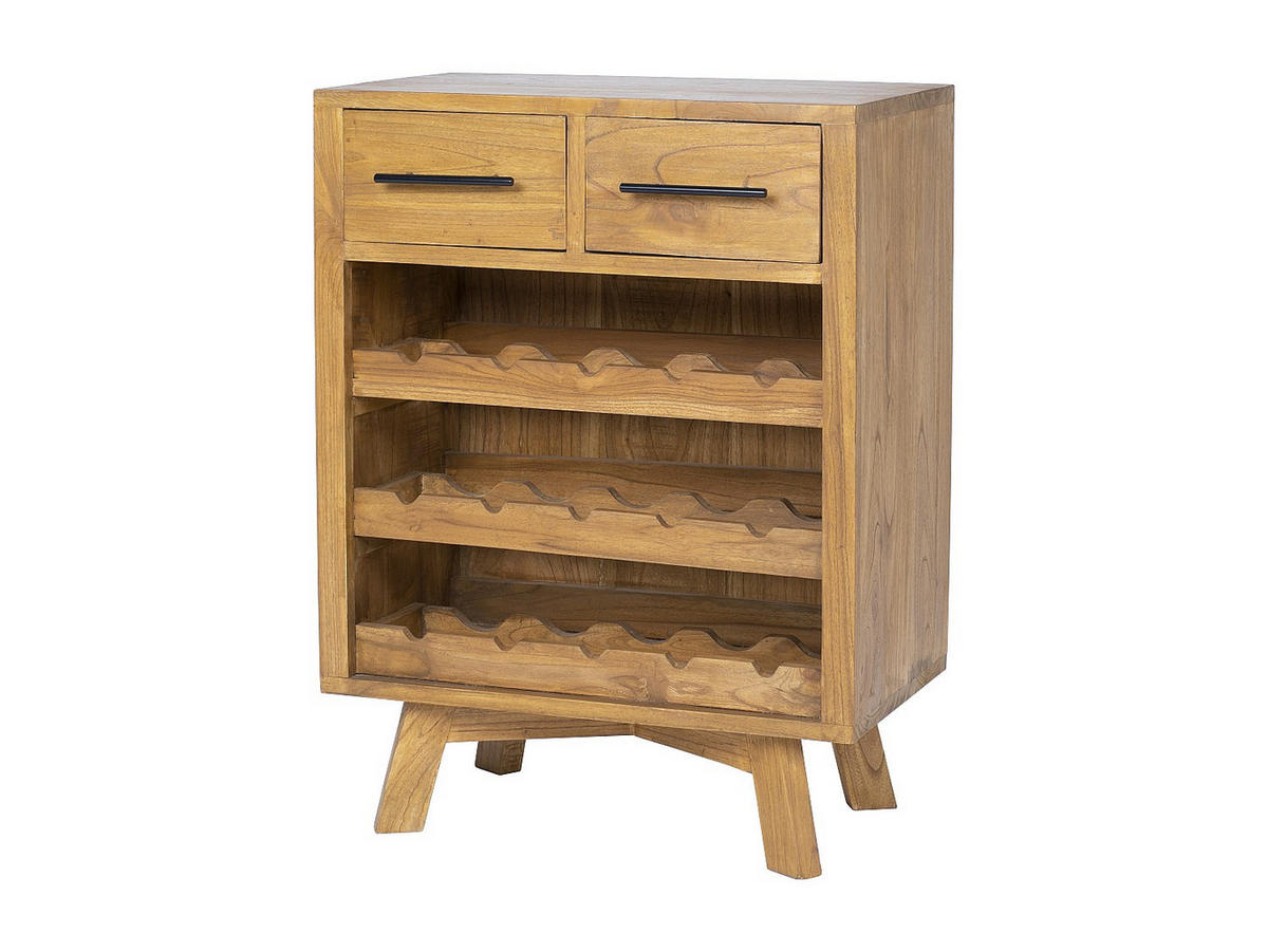 WEINREGAL - 60 cm x 35 cm - holz - naturfarben hell Aveiro - Naturfarben, Holz (60/80/35cm) - Vente-Unique