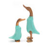 FIGUREN-SET Duck 2-teilig Massivholz, Ente in 2 verschiedenen Größen türkis - Türkis, Holz (20/33/14cm) - DESIGN DELIGHTS