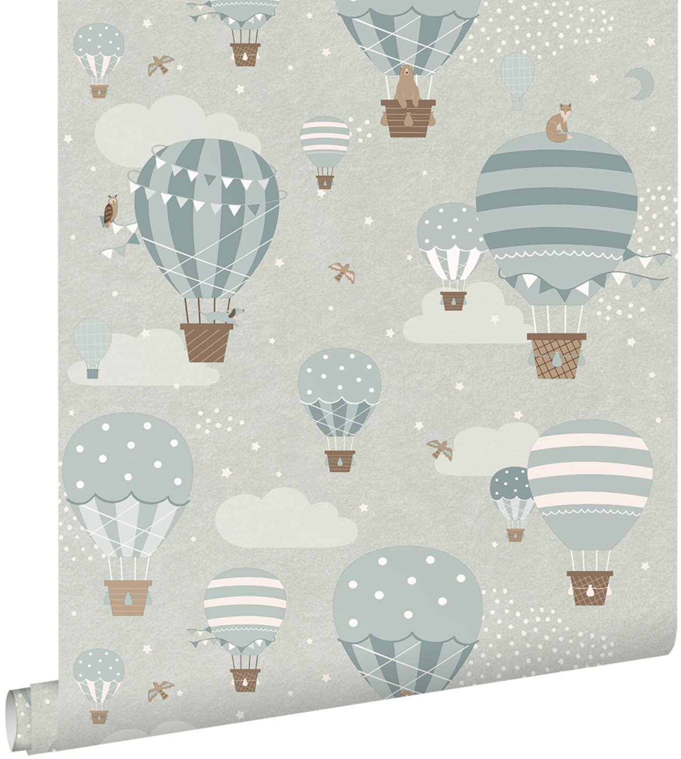 TAPETE Luftballons 53 cm x 10.05 m - Blau, Papier (53/0.1cm) - ESTAhome