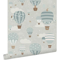 TAPETE Luftballons 53 cm x 10.05 m - Blau, Papier (53/0.1cm) - ESTAhome