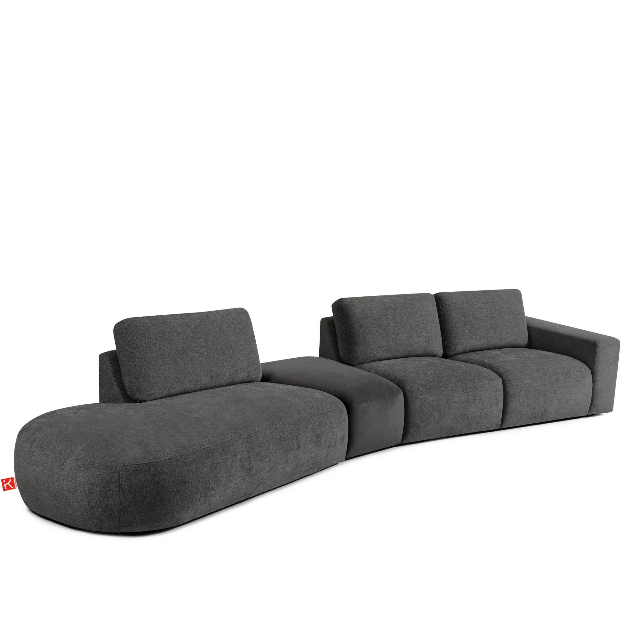 5-SITZER ECKSOFA ZUCCO Chenille links, Anthrazit - Anthrazit, Textil (430/84/105cm) - KONSIMO®