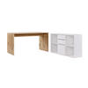 SCHREIBTISCH Der Produktive - Eichefarben/Weiß, Holzwerkstoff (65/145/77cm) - Mokebo