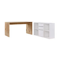 SCHREIBTISCH Der Produktive - Eichefarben/Weiß, Holzwerkstoff (65/145/77cm) - Mokebo